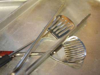 Close up view , various kitchen utensils background