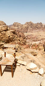 Scenic view of mountains against clear sky