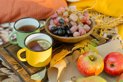 Close-up of food on table