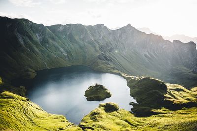 Scenic view of mountains against sky