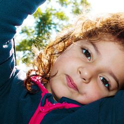 Portrait of cute girl smiling