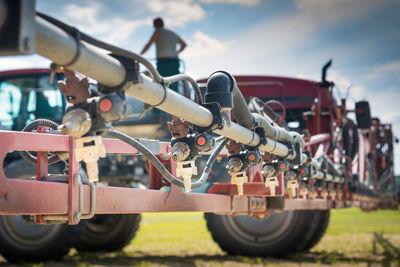 View of motorcycle on field