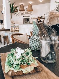 Potted plants on table