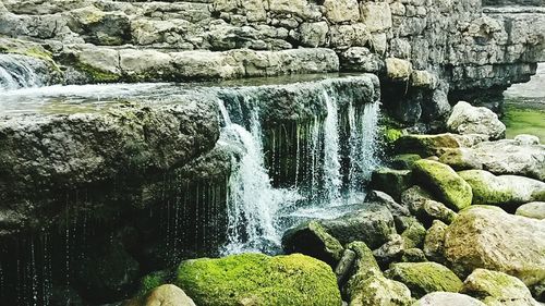 Scenic view of waterfall