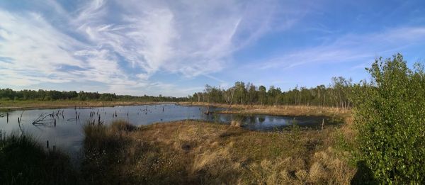 Panoramic view of lake against sky