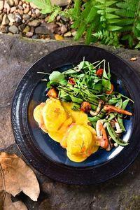 High angle view of food in bowl on table