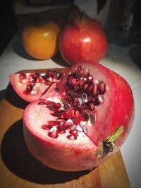 Close-up of apples on table