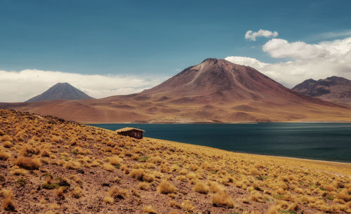 Scenic view of desert against sky