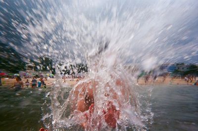 People enjoying in sea