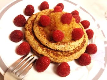 Close-up of strawberries on plate