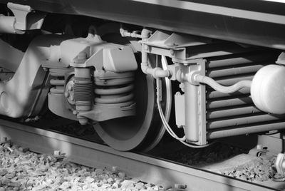 High angle view of train on railroad track