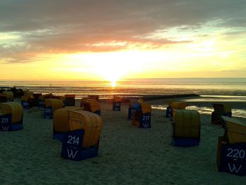 Scenic view of sea at sunset