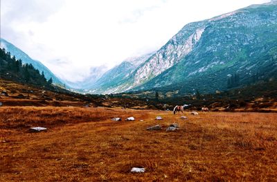 Scenic view of mountains against sky