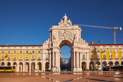 Low angle view of historical building against clear sky