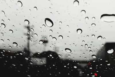 Close-up of water drops on window