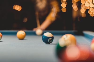 Close-up of pool ball