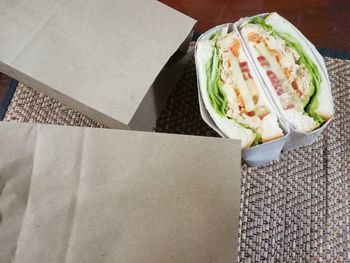 High angle view of meal served on plate