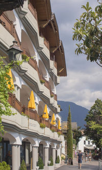 Low angle view of buildings against sky