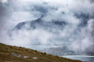 Scenic view of mountains against sky