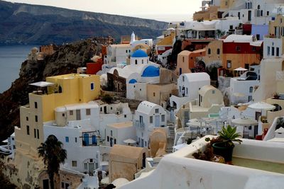 High angle view of buildings in town