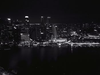 Illuminated city at night