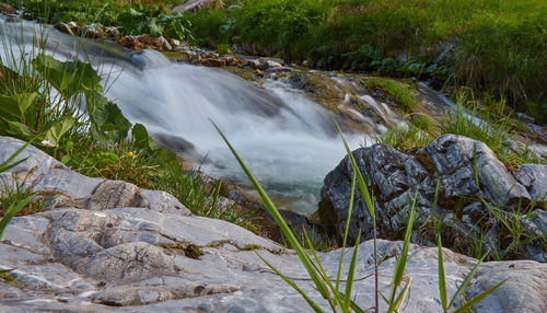 Scenic view of waterfall