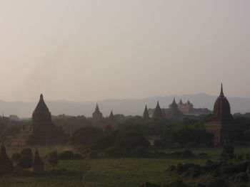 Panoramic view of a temple against building