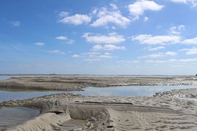 Scenic view of beach against sky