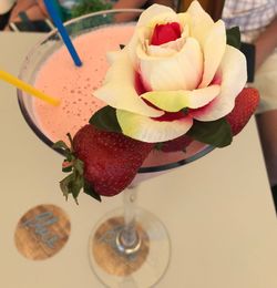 Close-up of rose in vase