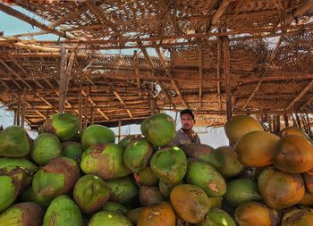 Full frame shot of fruits for sale in market