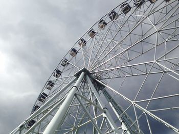 Low angle view of ferris wheel against sky