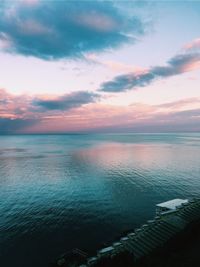 Scenic view of sea against sky at sunset