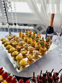 Close-up of dessert on table