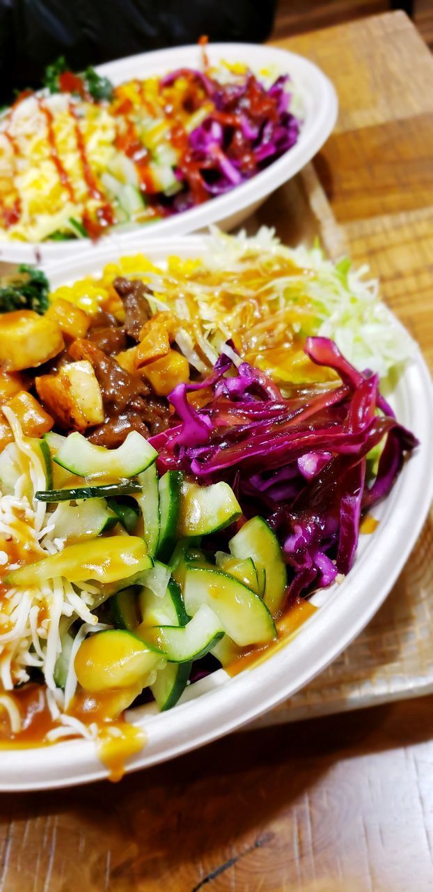 HIGH ANGLE VIEW OF CHOPPED SALAD IN BOWL