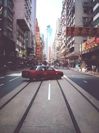 Traffic on road in city