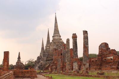 Old temple building against sky