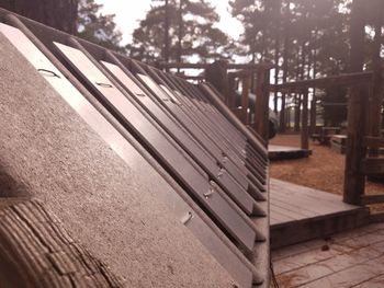 Empty bench in park