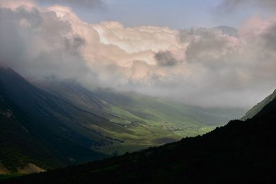 Scenic view of mountains against sky