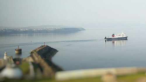 View of boats in sea