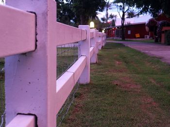 Row of houses by building at night