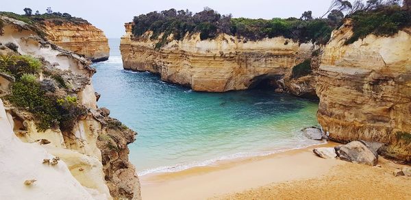 Panoramic view of sea and rocks