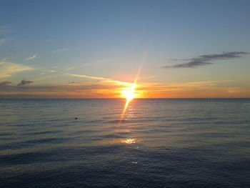 Scenic view of sea at sunset