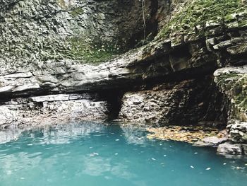 Rock formations in water
