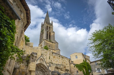 Low angle view of historic building against sky