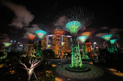 Illuminated city at night