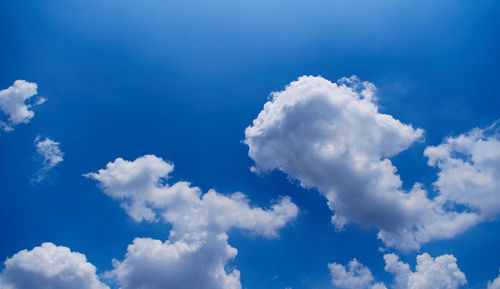 Low angle view of clouds in blue sky