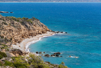 High angle view of beach