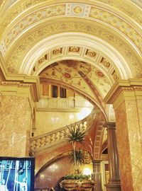 Low angle view of illuminated ceiling