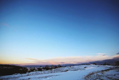 Scenic view of snow covered landscape