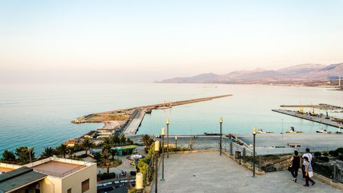 High angle view of sea against sky